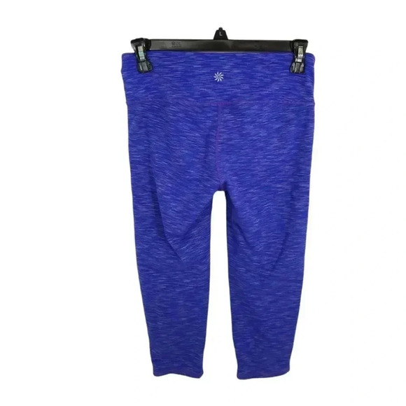 {Athleta} Purple Spacedye Print Activewear  Leggings - Picture 5 of 12